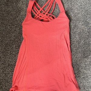 Coral Lululemon Workout Tank w/ sports bra